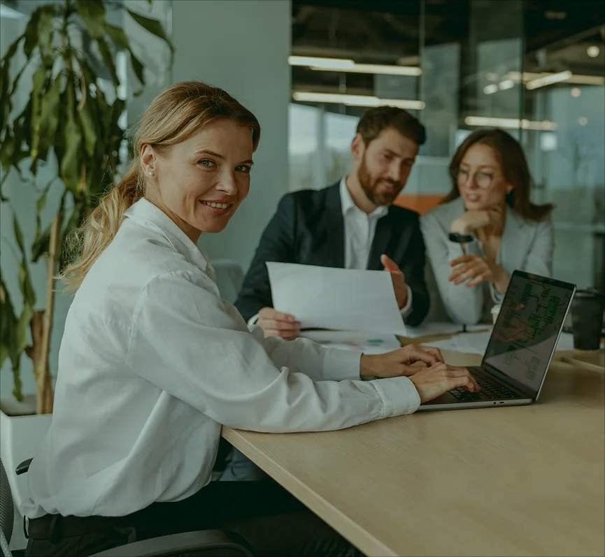 About Finzotech fintech company overview showcasing digital solutions including web development, mobile apps, trading platforms, CRM, and cloud services